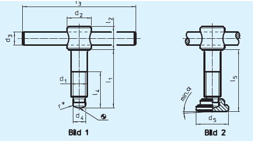 Halder 24490.0018 Knebelschraube DIN 6304 mit festem Knebel M 16 x 110, ohne Druckstück, Form E - EH 24490 Knebelschrauben DIN 6304 mit festem Knebel