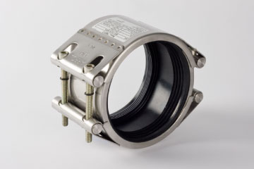 Leschhorn REP2 zweiteilige, IBYR  DN 217-229mm, Breite 140mm, Dauerbetriebsdruck 23bar, Material W4 (A2), Gummi EPDM mit Trinkwasserzulassung, 2 Verschlüsse - REP 2
