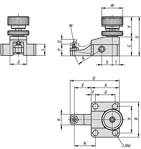 Kipp K0919.08020 ABSTÜTZELEMENT VERSTELLBAR A=40, - KIPP K0919 Abstuetzelemente verstellbar