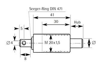 Leschhorn SK1010 Rastbolzen mit Zugöse Ø 4mm am Bolzen (ohne Arretierung), BolzenØ 10mm, Hub = 10mm, - 10000-SK Rastbolzen mit Zugoese