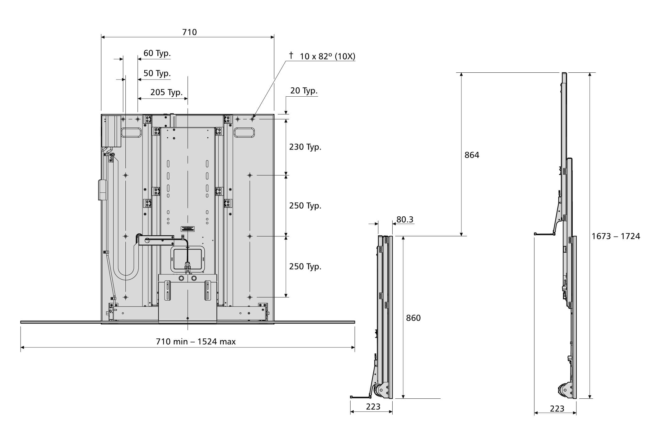Accuride 41800650 Fester Deckelhalterunssatz Gewicht pro Einheit 2,26kg - Lift 0127 Zeichnung