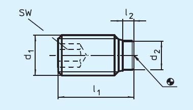 Halder 22760.0522 Druckschraube mit Messingbolzen  M 12 x 18.5, rostfreier  Vergütungsstahl Güte 12.9 (1200 +– 100 N/mm2) - EH 22760 Druckschrauben mit Messingbolzen