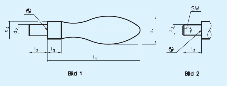 Halder 24450.0020 Fester Ballengriff DIN 39 Ø 20 mit glattem Zapfen, Form D - EH 24450 Feste Ballengriffe DIN 39