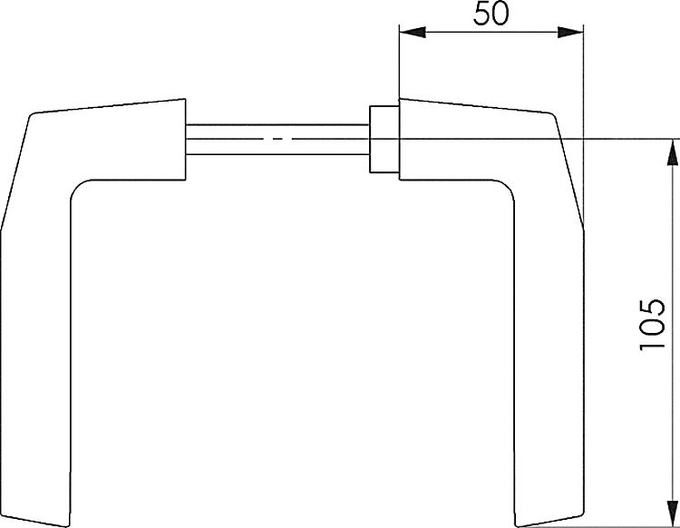 AMF 402 Türdrücker, gekröpft, Türdicke: 45-55 mm - LE 402 Tuerdruecker - gekroepft -Skizze