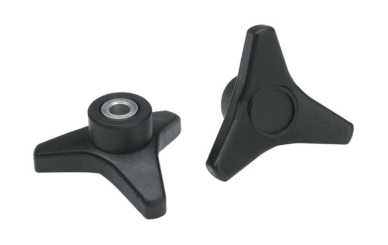 Leschhorn F662 Dreisterngriffe D 85; d 30; Bohrung d1 5; Kunststoff PA, schwarz - Boteco F662 Dreisterngriffe