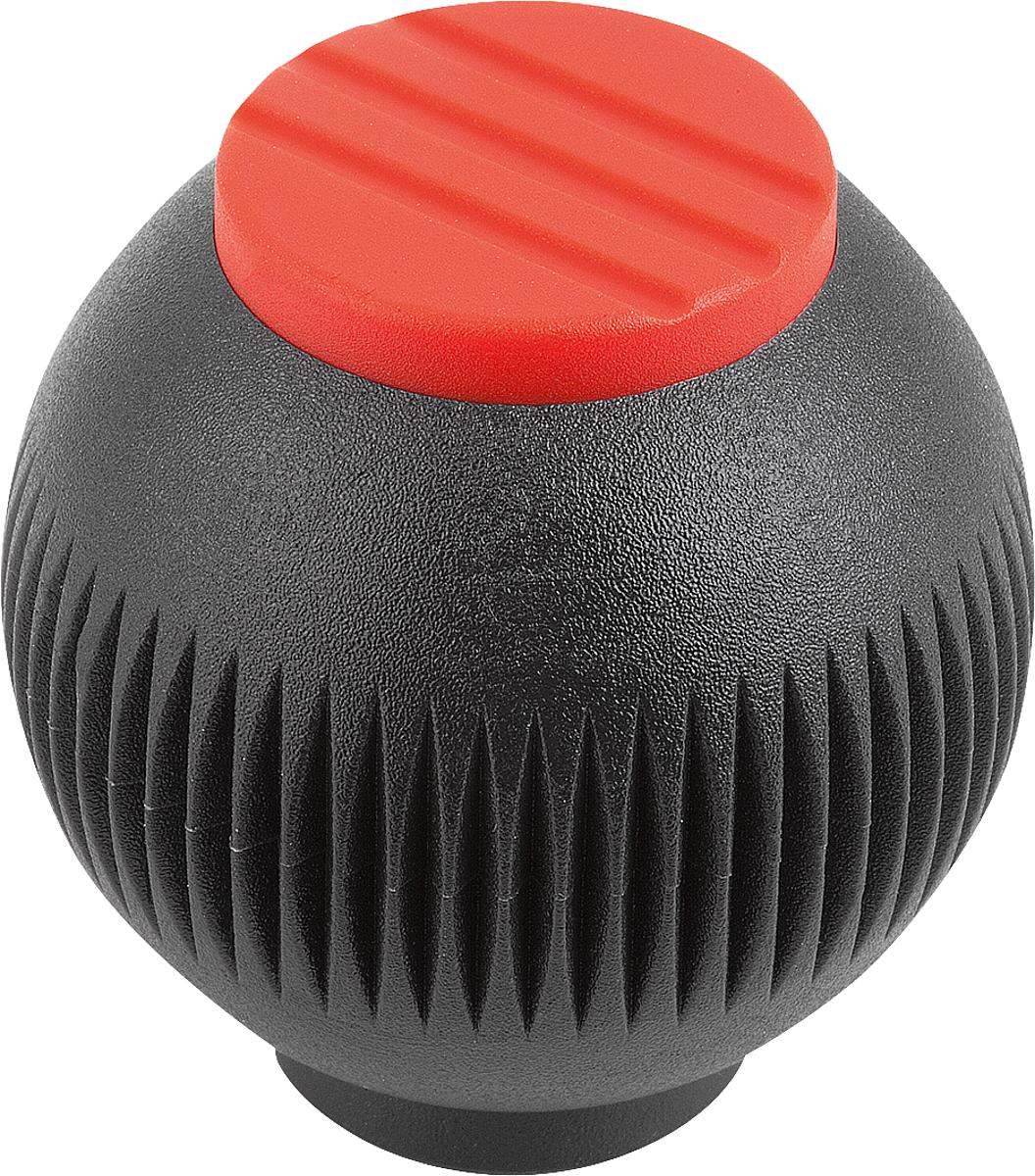 Norelem 06245-2086 NOVO.GRIP GRIFFKUGEL GR.2, D=32, M8, DECKEL VERKEHRSROT - 06245-2086 NOVO-GRIP GRIFFKUGEL GR-2 - D 32 - M8 - DECKEL VERKEHRSROT
