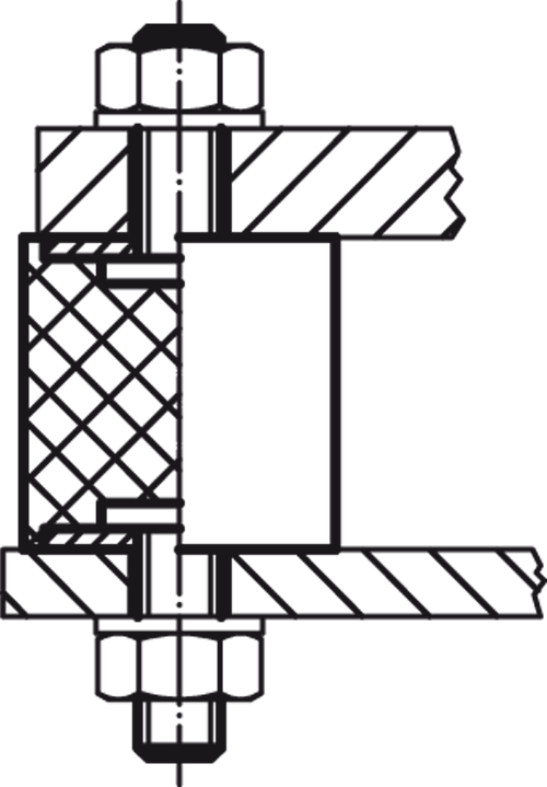 Halder 25150.0277 Gummi-Metall-Puffer Ø 75 x 55 mit Schraube - Gummi-Metall-Puffer Gummi-Metall Puffer - Durchmesser 10 x 10 - mit Innengewinde mit Innengewinde -Bild 1-