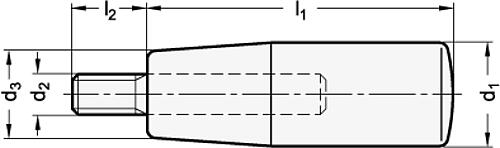 Ganter 539-31-M12 ELESA ZYLINDERGRIFF FEST - GN 539 Feste Zylindergriffe - Kunststoff-Skizze