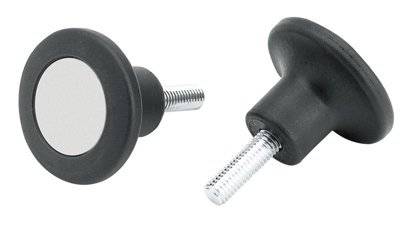 Leschhorn I130 Pilzgriffe  D 45; d 21; Gewinde d1 M10; Kunststoff PA, schwarz, - LE I130 Pilzgriffe-EcoLine-Abbildung