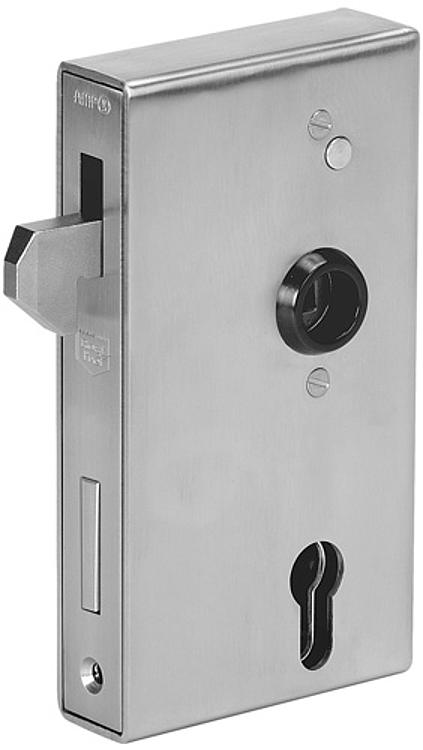 AMF 140SNIG-30ZW Schiebetor-Schlosskasten, V2A, Schließung: PZW, Kastenbreite A: 30 mm, B: 94,0 mm, C: 172 mm - LE 140SNIG Schiebetor-Schlosskasten - V2A -Abbildung