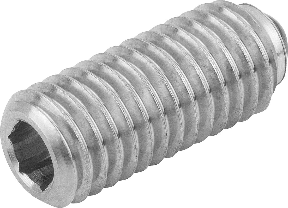 Kipp K0610.08 FEDERNDES DRUCKSTÜCK M8 EDELSTAHL INNENSECHSKANT UND KERAMIK - K0610-08 FEDERNDES DRUCKSTUECK M8 EDELSTAHL INNENSECHSKANT UND KERAMIK