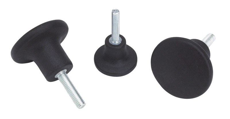 Leschhorn I119 Pilzgriffe  D 26; d 13; Gewinde d1 M8; Kunststoff PA, schwarz, - Boteco I119 Pilzgriffe