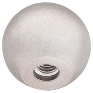 Halder 24561.0150 KugelknopfMetallausführung ähnlich DIN 319 Ø 50 x M 12 mit Gewinde, Form C, Aluminium poliert - Kugelknoepfe Kugelknopf DIN 319 Durchmesser 20 x M 5 mit Gewinde - Form C - Stahl poliert Stahl