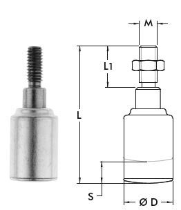 DESTACO 905-M Federnde Andruckspindel Stahl verzinkt und passiviert, Gewinde M8 - DE-STA-CO 905-M 920-M Federnde Andruckspindel