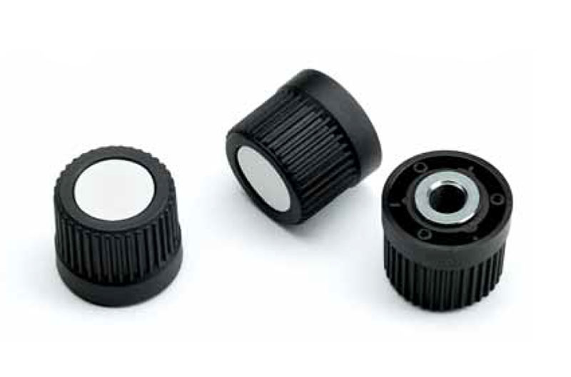 Leschhorn N246 Rämdelmutter, Stahl-Gewinde-Durchloch  A 43; d 23; Bohrung d1 12; Kunststoff PA, schwarz, - Boteco N246 Geraendelte Muffen