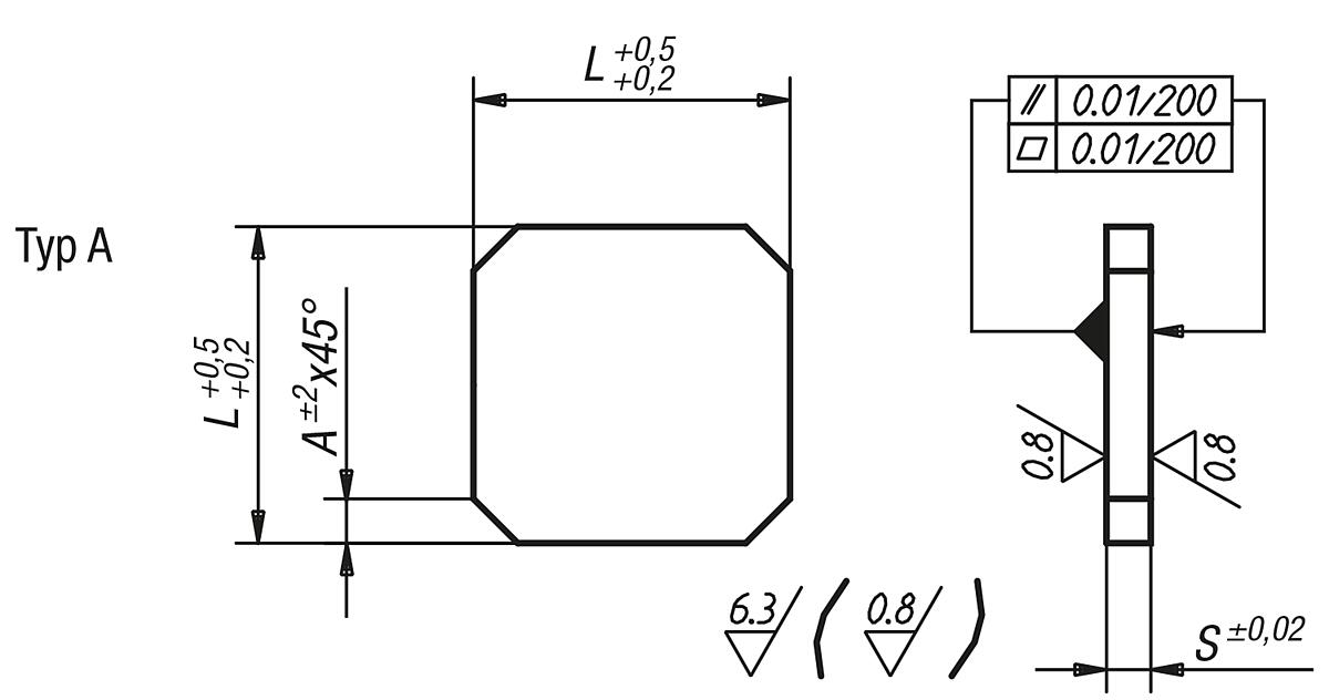 Norelem 01150-001 PALETTE GG TYP A, L=200, S=25 - NLM 01150-A Paletten allseitig bearbeitet - Grauguss Typ A - Massblatt