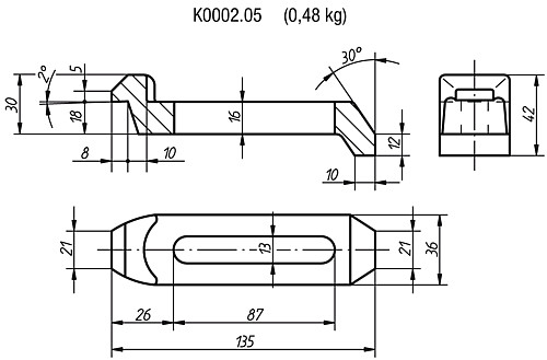 Kipp K0002.05 SPANNEISEN GEKRÖPFT             BR, - KIPP K0002-05 Spanneisen 04100 05
