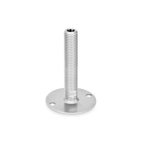 Ganter 41-80-M24-300-B0-U Stellfüße, Edelstahl 1.4301 (A2) - GN-41-Stellfuesse-Edelstahl-A2-ohne-Mutter-Innensechskant-oben-und-Schluesselflaeche-unten-oh