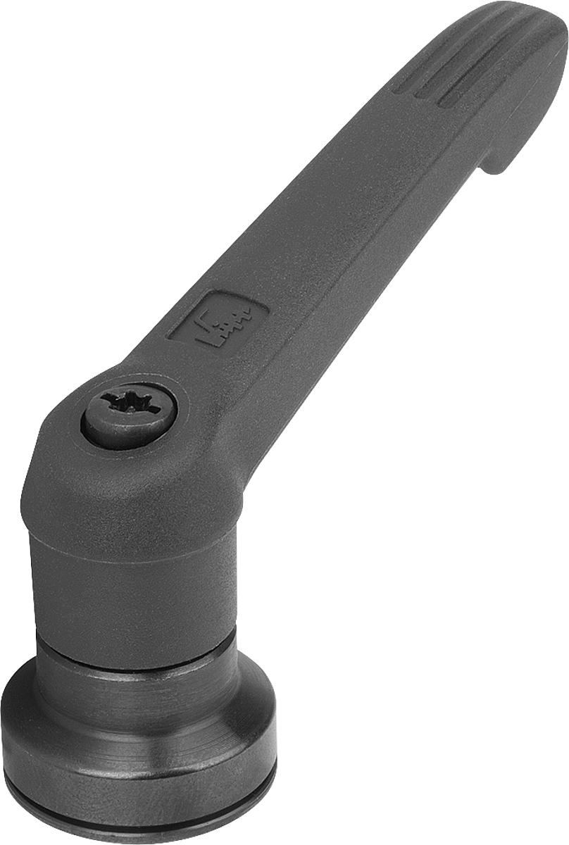 Kipp K1597.3101 KLEMMHEBEL MIT SPANNKRAFTVERSTÄRKER, GR.3, M10, KUNSTSTOFF SCHWARZ RAL7021, KOMP:STAHL BRÜNIERT - K1597-3101 KLEMMHEBEL-SPANNKRAFTVERSTAERKER -GR 3 -M10 -KUNSTSTOFF SCHWARZ -KOMP STAHL
