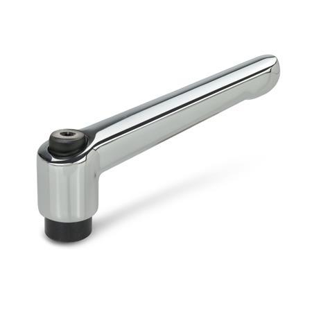 Ganter 300-108-B12-CR Verstellbare Klemmhebel, Zink Druckguss, Buchse Stahl brüniert - GN-300-Verstellbare-Klemmhebel-Zink-Druckguss-Buchse-Stahl-brueniert-CR-verchromt-Abbildung