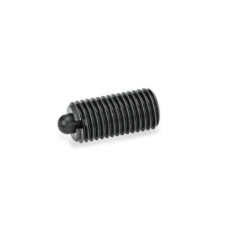 Ganter 616-M5-S FEDERNDES DRUCKSTÜCK, BOLZEN STAHL - GN-616-Federnde-Druckstuecke-Stahl-Bolzen-Stahl-Kunststoff-Bolzen-Stahl-normaler-Federdruck