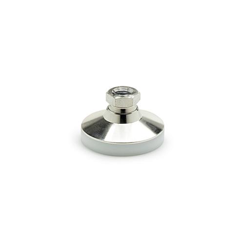 Ganter 343.5-25-M6-KR EDELSTAHL GELENKFUSS, KU KAPPE RUTSCHFEST - GN 343-5 Gelenkfuesse - Fuss - Gewindebuchse Edelstahl-Abbildung