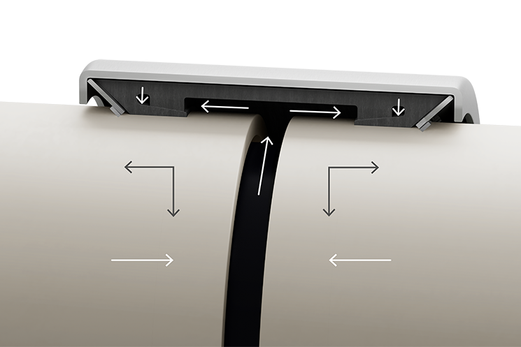 Leschhorn Rohrkupplung mit zugfester Verbindung FIX-L, DA 273,0; Bereich 270,5-275,5; PN 4,5; BL 141; Material A2, Dichtung EPDM - LS FIX-PRO Zugfeste Rohrkupplung zur Verbindung, für Rohre aus Stahl, DN 40-600