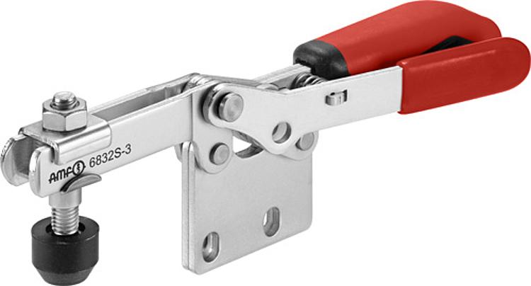 AMF 6832S-4 Waagrechtspanner mit rotem Handgriff und Sicherheitsverriegelung, Größe : 4, F1: 2,0 kN, F2: 3,0 kN - LE 6832S Waagrechtspanner mit Sicherheitsverriegelung -Abbildung