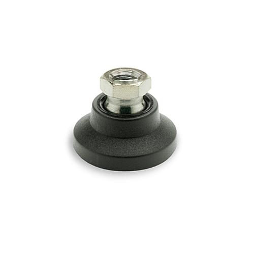 Ganter 343.7-25-M6-A GELENKFUSS M.INNENGEW.,KUNSTSTOFF/EDELSTAHL - GN 343-7 Gelenkfuesse - Gewindebuchse Edelstahl-Abbildung
