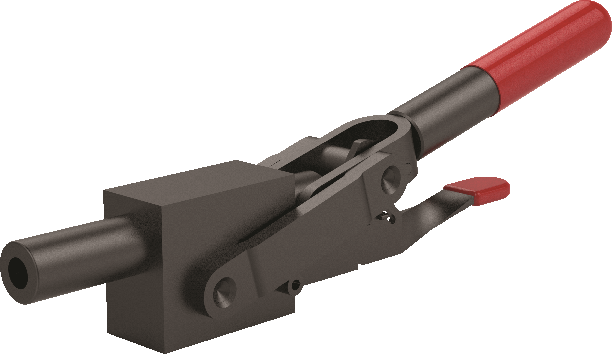 DESTACO 5131-MBR Schubstangenspanner Haltekraft 11120 N, M8 , Hub 25,4  Handgriff Öffnungswinkel 113° - DESTACO 5131-MBR Schubstangenspanner, Haltekraft 11120N, Kolbengewinde metrisch, Fuss massiv, anschw