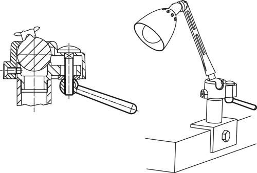 Halder 24470.0208 Kegelgriff DIN 99, 80, schräg mit glatter Bohrung, Form L, rostfreier Stahl - Kegelgriffe Kegelgriff DIN 99 - 63 - schraeg - mit glatter Bohrung - Form L