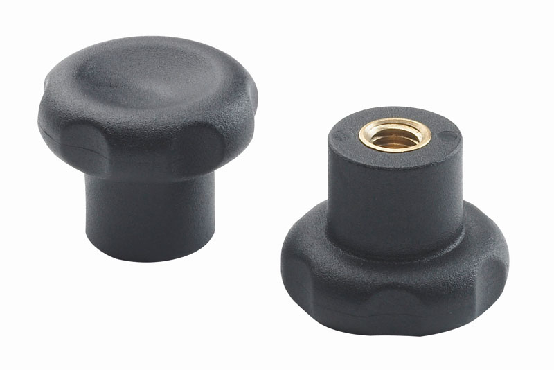 Leschhorn F110 Sterngriffe  D 22; d 12; Gewinde d1 M04; Kunststoff PA, schwarz, Gewindebuchse Messing - LE70229 F110 Sterngriffe