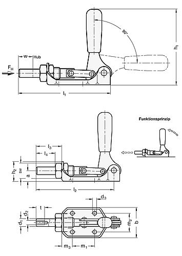 Ganter 841-120-AS SCHUBSTANGEN SPANNER FÜR DRUCKSPANNUNG - GN 841 Schubstangen Spanner fuer Druckspannung-Skizze