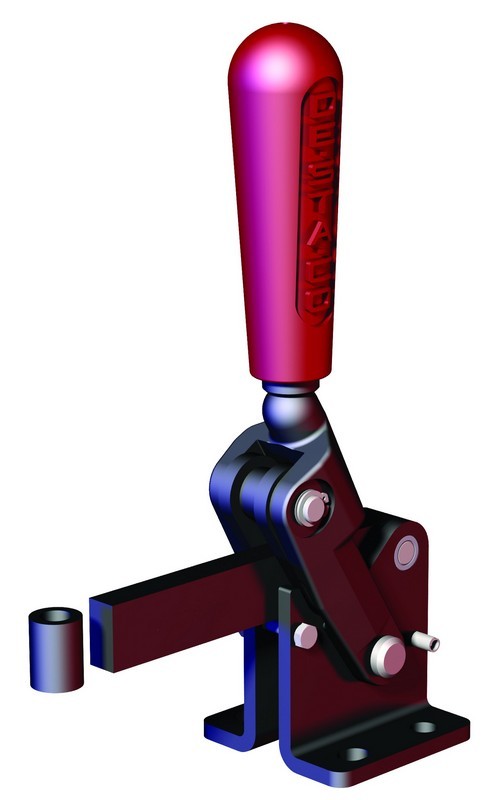 DESTACO 533-L Vertikal-Kniehebelspanner Haltekraft 7000 N, Öffnungswinkel 120° - 533-L Vertikalspanner - massiver Spannarm - Fuss abgewinkelt