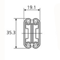 Accuride DS0330-0060 Edelstahl Teleskopschienen 100% Vollauszug, 19,1x35,3, SL 600, TR 600, 45kg - 0330 Accuride Teleskopschiene Profil