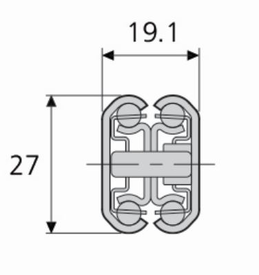 Accuride DZ2731-0030CL Teleskopschienen mit Verriegelung, 100% Vollauszug, 19,1x27,0, SL 300,TR 305, 30kg, hell verzinkt - 2731CL Accuride Teleskopschiene Profil