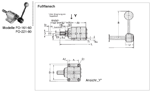 DESTACO FO-121-45 Schubstangenspanner RAKO Haltekraft 1500N - 18000N, Innengewinde M6 - M8 - FO Schubstangenspanner RAKO