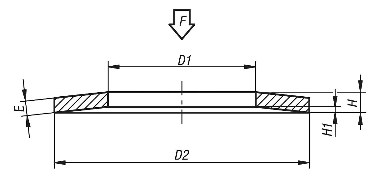 DIN 2093, TELLERFEDER  D=14,2, D1=28 - DIN 2093 Tellerfedern   - Massblatt