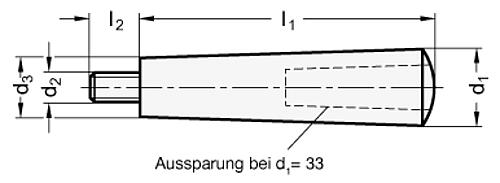 Ganter 203-12-M4 FESTER KONUSGRIFF - GN 203 Feste Konusgriffe - Kunststoff-Skizze
