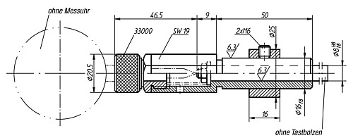 Norelem 33016-08050 MESSUHRENHALTER, KURZE AUSFÜHRUNG - Norelem 33016 Messuhrenhalter kurze Ausfuehrung mit glattem Schaft