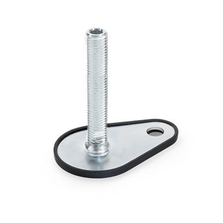 Ganter 42-50-M16-100-A0-U STELLFUß MIT BEFESTIGUNGSLASCHE - GN-42-Stellfuesse-Stahl-mit-Befestigungslasche-Tropfenform-U-A1