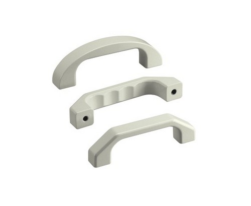 Leschhorn AG-25.R140.9002 " Clean Line " massive Bügelgriffe rückseitiger Befestigung A 140,  grauweiß pulverbeschichtet - Leschhorn AB - Clean Line - Buegelgriffe Aluminium