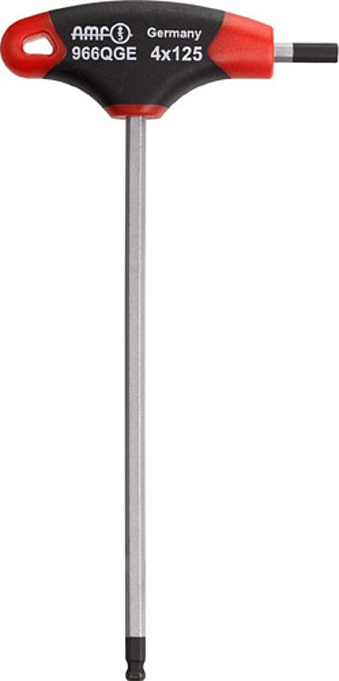 AMF 966QGE-6x200 Doppel-Sechskantschraubendreher (mm) mit ergonomischen 2-Komponenten-Quergriff, SW: 6 mm, B: 97, L: 240 - LE 966QGE Doppel-Sechskantschraubendreher -mm- mit ergonomischen2-Komponenten-Quergriff - Abbildung