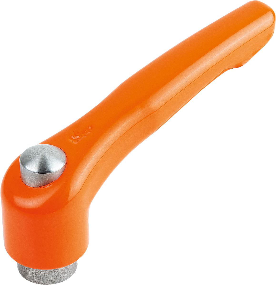 Norelem 06451-93082 KLEMMHEBEL GR.3 M8 EDELSTAHL MIT SCHUTZKAPPE, GRIFFHEBEL ORANGE - 06451-93082 KLEMMHEBEL GR-3 M8 EDELSTAHL MIT SCHUTZKAPPE - GRIFFHEBEL ORANGE