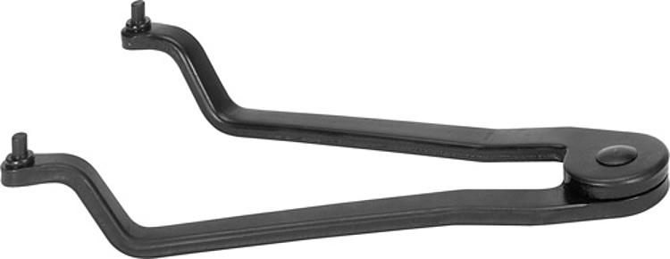 AMF 758CC-11-60x3 Verstellbarer Stirnlochschlüssel, gekröpft, ØD*: 3, A: 11-60, L: 153, T: 4 - LE 758CC Verstellbarer Stirnlochschluessel - gekroepft -Abbildung