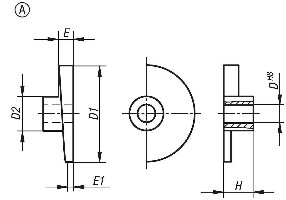 Norelem 04362-112 TÜRRIEGEL, - NLM 04362-A Tuerriegel Form A - Massblatt