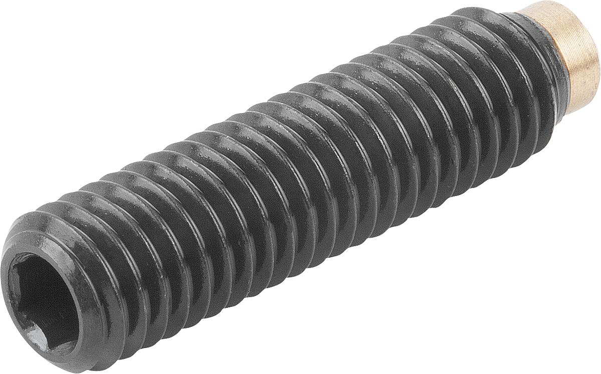 Kipp K0389.10X27 Druckschraube Güte 10.9 M10X27; MIT MESSINGBOLZEN - K0389-10X27 Druckschraube Guete 10-9 M10X27 - MIT MESSINGBOLZEN