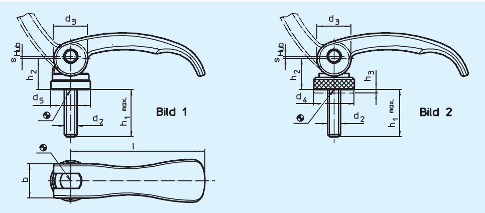 Halder 23390.0127 Exzenterschnellspanner mit Schraube, 82 x M 8 x 60, einstellbar - EH 23390 Exzenterschnellspanner mit Schraube