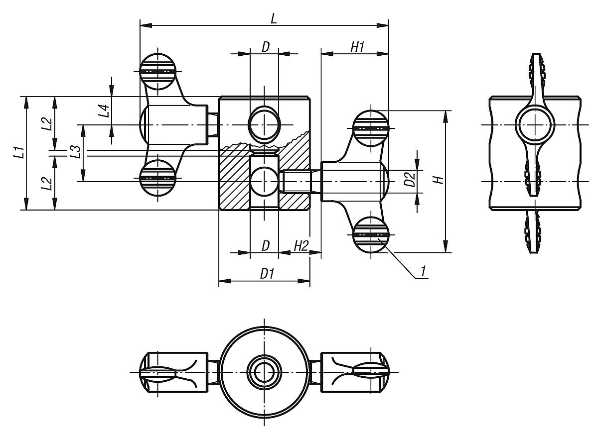 Kipp K0135.04 MULTIVERBINDUNGSSTÜCK GR.4 D=16 - K0135 Multiverbindungsstuecke - Massblatt