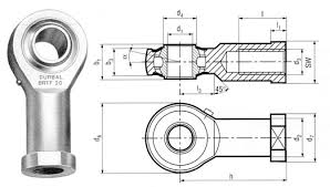 Leschhorn 25011.BEF30-M27x2 Hochleistungs Gelenkköpfe BEF M27x2 Innengewinde rechts, d1= 30 - LE25011 BEF TZ-Innengewinde